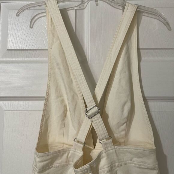 Sincerely Jules Denim V Cut Pale Yellow Jumpsuit. - Picture 5 of 9